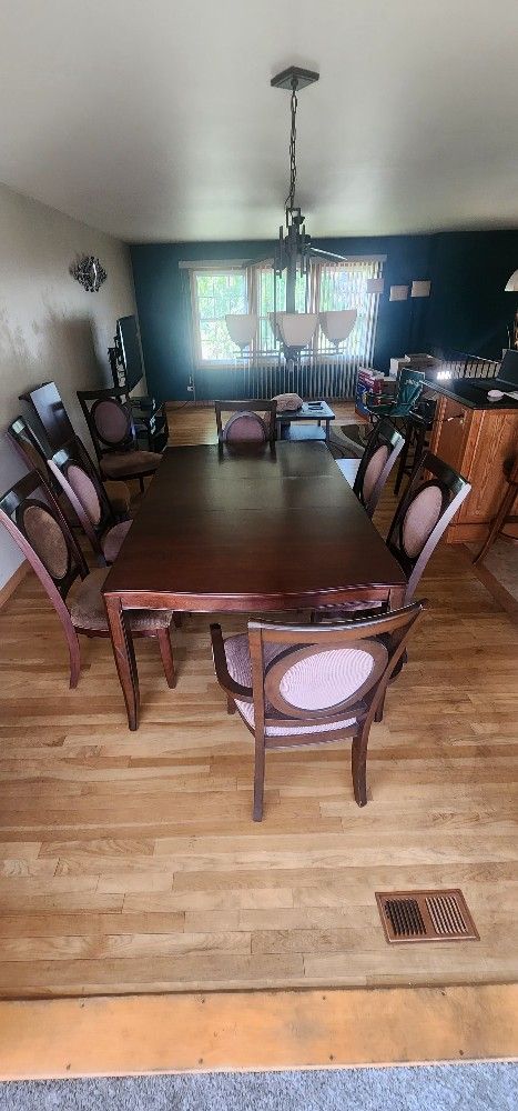 Solid Hardwood Dining Table 8 Chairs