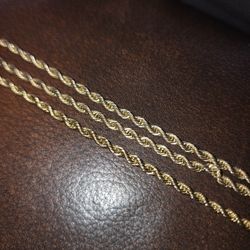 14k 20 Inch Gold Plate Rope Set.....$40