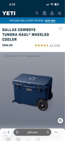 YETI DALLAS COWBOYS TUNDRA HAUL w/ WHEELED COOLER