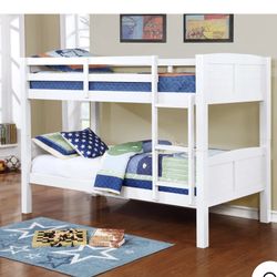 New In Box White Twin Size Bunk Bed, With 2 Mattress, We Can Deliver. Litera Con Colchones.