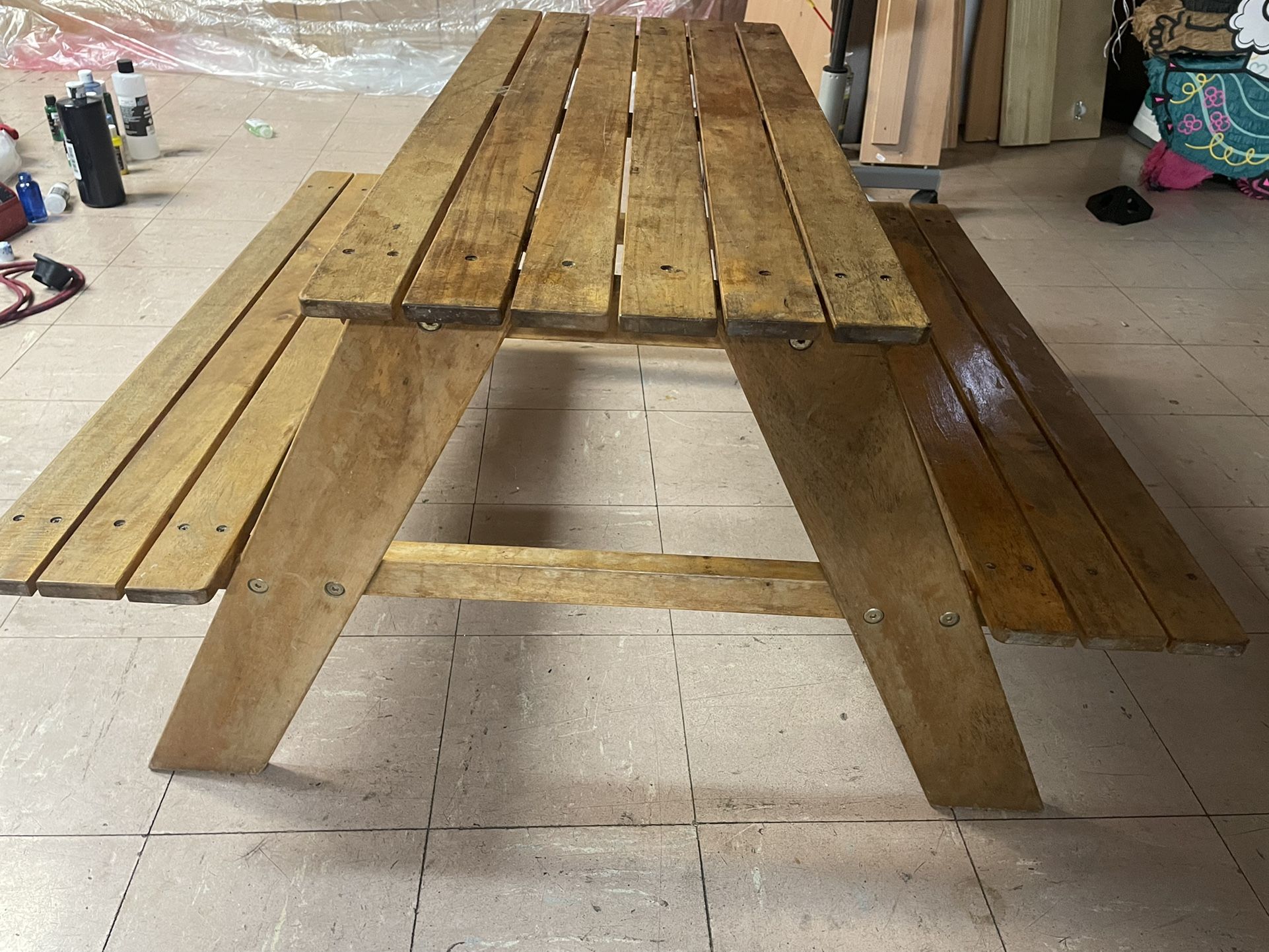 Patio wood bench kids