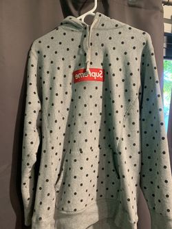Supreme X Comme de garçons polka dot box logo hoodie grey