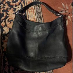 Black Leather Lucky Brand Large Hobo Purse