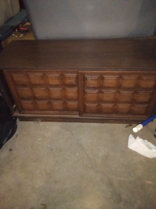 Vintage Coffee Table With Sliding Doors