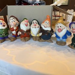 Vintage Disney Seven Dwarfs Figurine Set