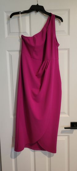 Fushia -one shoulder dress, large