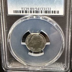 1971 P Brilliant Uncirculated Roosevelt Dime Graded By PCGS 5-3