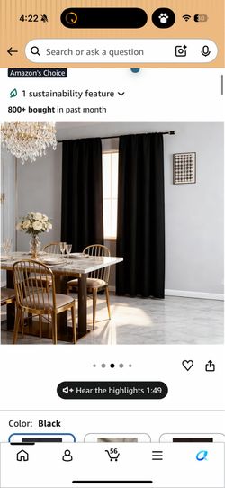 IGEMAEVE Blackout Curtains for Bedroom Black 52" W x 84" L (Pack of 2) Living Room | Rod Pocket | Privacy | Room Darkening | Thermal | Insulated | Win