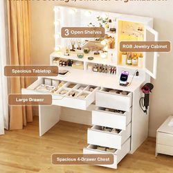 Vanity/Makeup table w/ LED lights for LADIES & GIRLS