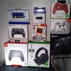 Wireless Switch, Xbox, Playstation Controllers,Hardrive For Ps, Backbone By Ps, Portable Go Retro