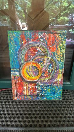 abstract mixed media canvas painting