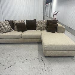 Comfy Beige Sectional Couch 