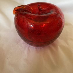 Vintage Toyo Ruby Red Apple Paperweight 