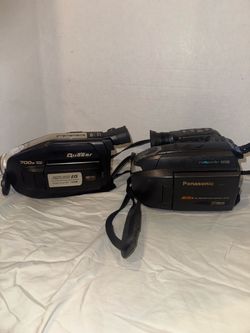 Quasar & Panasonic VHS-C Palmcorder Camcorders (Lot of 2)