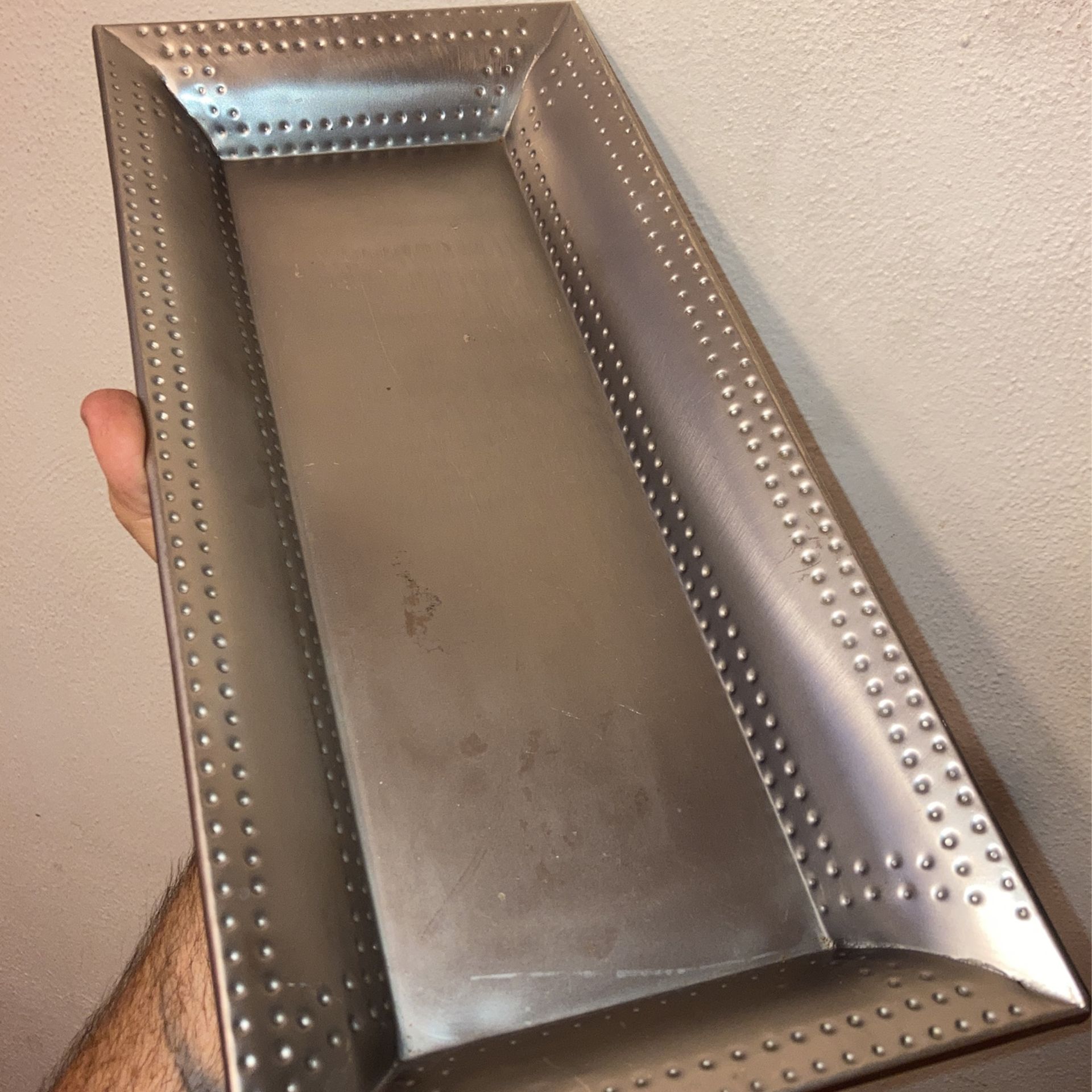 15” Brushed Aluminum Candle Tray