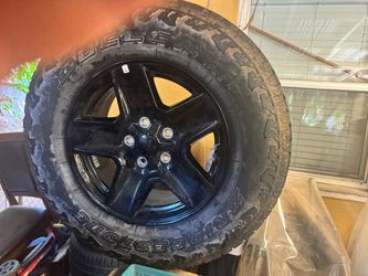 New Bridgestone 245/75/17 tires + rims 5x5 bolt pattern Jeep Gladiator Wrangler Durango Chevy OBS
