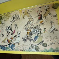 Corbis Archives Images, Poster, Animals Writing In Large Rollerskates