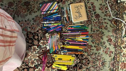 Pencils pens notebooks