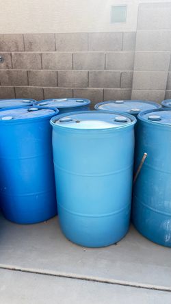 Blue Plastic Barrels