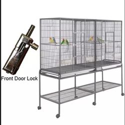 OPEN BOX* Kings Cages SLF 6421 Bird Flight Cage BLACK/SILVER 65X21X62 ON SALE