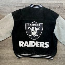 Vintage Oakland Raiders 100% Leather Jacket XL – Big Back Logo – Rare NFL Piece