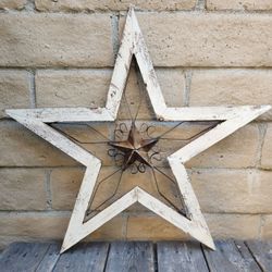 29" Wood and Iron Western/Texas Star, Home Decor, Wall Hanging