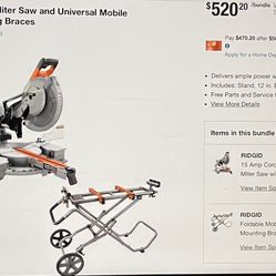 Ridgit 12 In Sliding Miter Saw And Stand