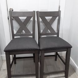 2 Gray Stools  24 Inches Height Seat 