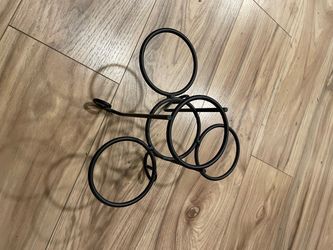 Black Metal Wine Rack 4-Bottle