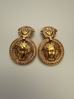 Versace Medusa Gold Drop Earrings