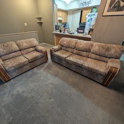 Vintage Sleeper Sofa And Loveseat Set