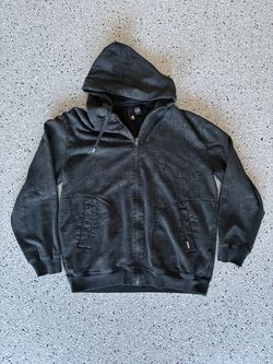 “ELEMENT” Skateboard Hoodie. Black Zip-Up AOP. Full Front Back Graphics. Size XL