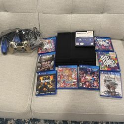 PS4 Comes With 10 Games, PlayStation Camera, And 3 Oem DualShock Controllers (blue Controller Not Working) OBO