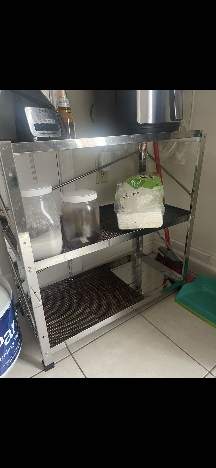 3-Tier Chrome Shelf Rack – Multipurpose Storage