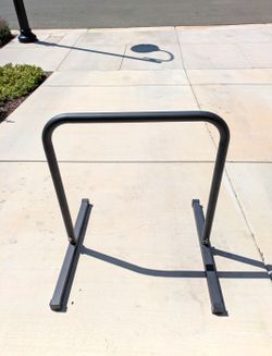 Black Steel Parallel Bars / Dip Station -Freestanding Home Gym