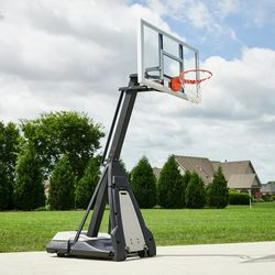 Spalding The Beast 60" Tempered Glass Portable Basketball Hoop adjustable basketball court 