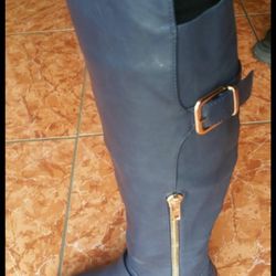 Aldo Leather Blue Boots 6.5/Botas Aldo Azul 6.5 De piel