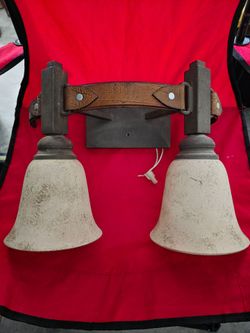 Rustic Kalco 2-Light Wall Sconce with Leather Strap