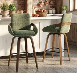 26" Swivel Counter Height Bar Stools Set of 2