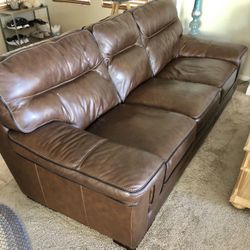 Beautiful Brown Leather Couch 