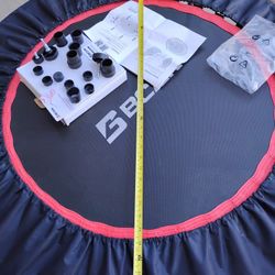 Open box BCAN Rebounder Trampoline 
spring-loaded with adjustable handle to hold on to. 
Great for indoor exercise, balance, 