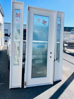Exterior Impact Door With Double Sidelight 64.5x96