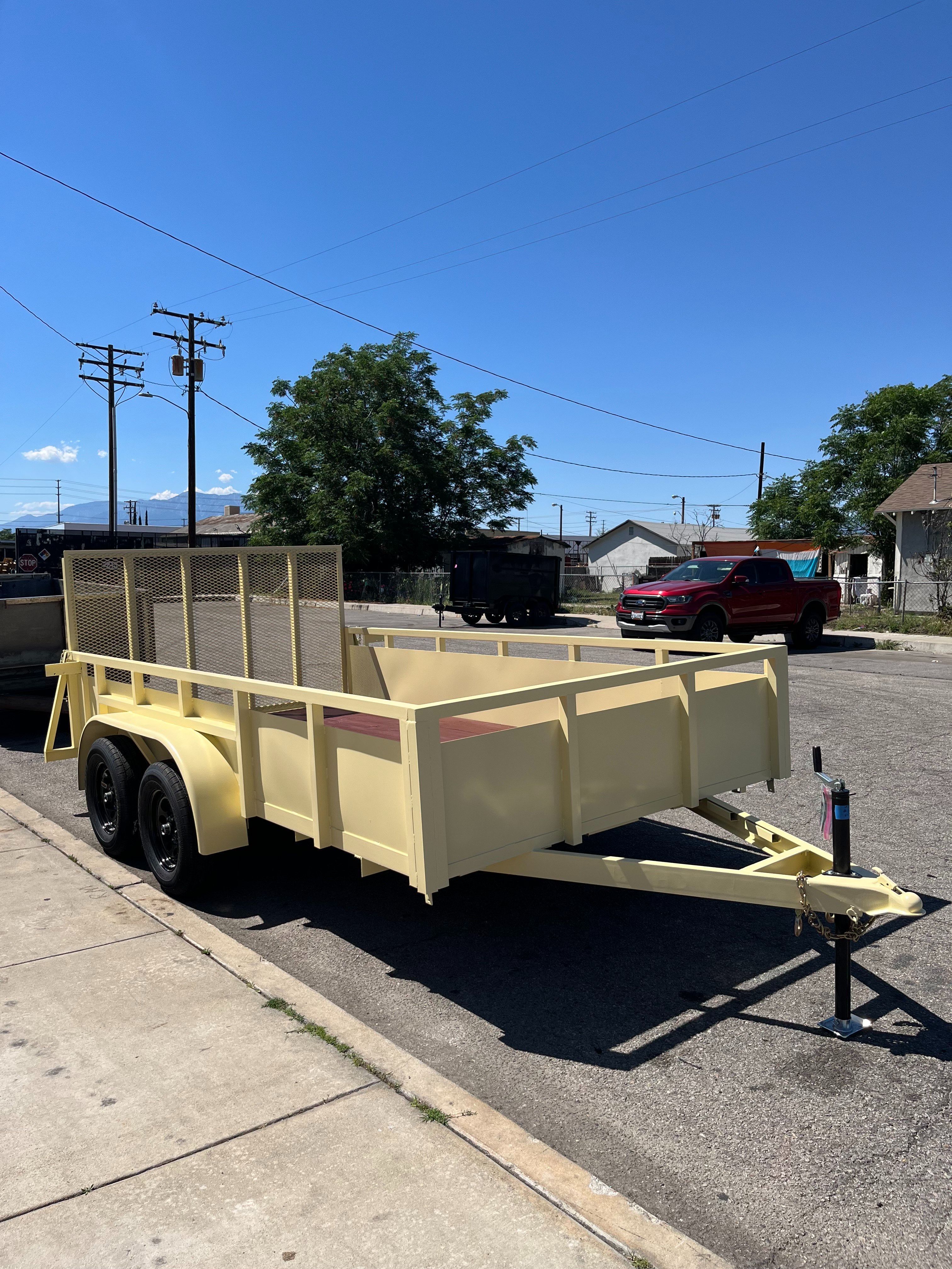 2025 Sky Trailers Utility Trailer 8.5X14X2 Tandem Axle Yellow