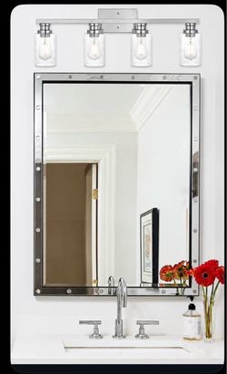 4-Light Chrome Bathroom Vanity Light Bar