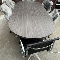 Conference Table 8’ And 6 Chairs New
