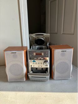 Sony CMT-EP313 CD Cassette Tape Audio Shelf System with 2 Speakers - Tested Working