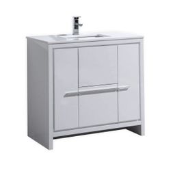 KubeBath Dolce Gloss White Bathroom Vanity 