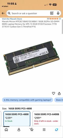 LAPTOP 16gb RAM STICK