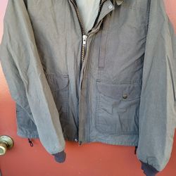 Vintage Filson Waxed Oil Tin Cloth Jacket Size Small Olive Green