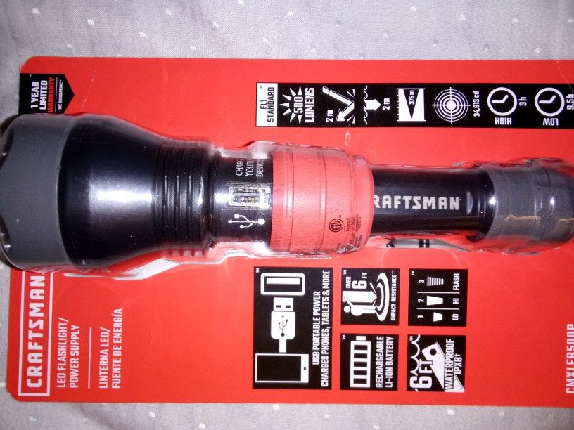 CRAFTSMAN 500Lumen Modes LED Rechargeable Spotlight